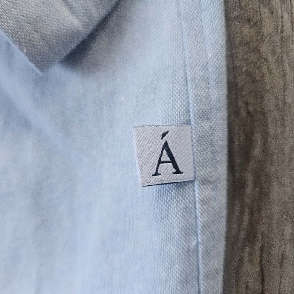 Anian Canada Men's Light Blue Cotton Linen Blend Casual Button-Up Shirt Xl - Picture 3 of 7